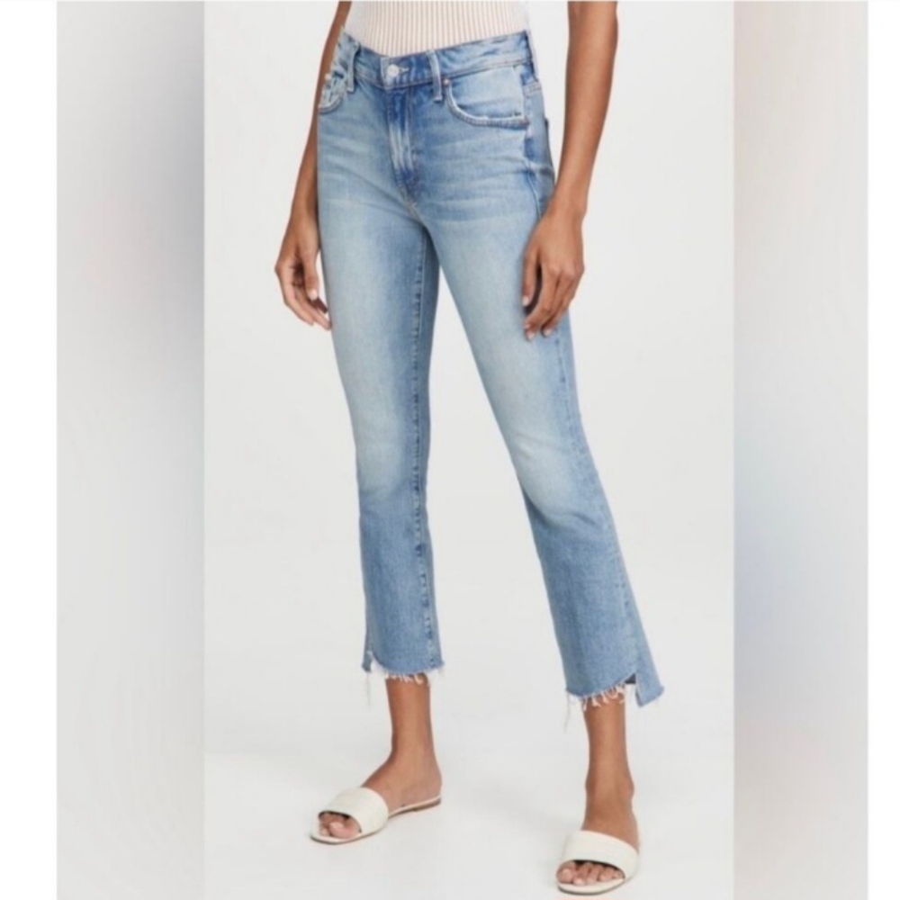 Mother Insider Crop Step Fray I Confess Wash High Rise Jeans
